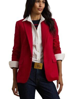 Lauren Ralph Lauren Wool Flannel Blazer in Festive Red